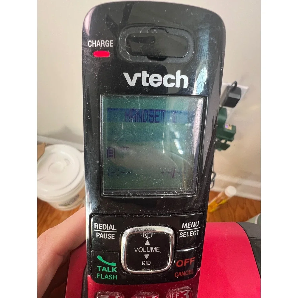 Vtech CS671916 Red Cordless Phone with Base and Power Adapter‎